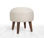 Atelier Del Sofa Puf Crema Algodón y Terciopelo, Estilo Bohemio y Escandinavo, Asiento Cómodo, 43 cm Alto